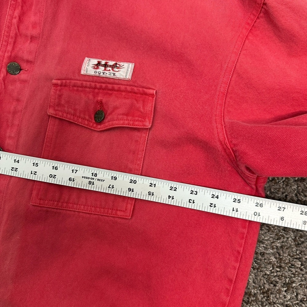 Vintage JL Colebrook Chore Jacket Red Small Barn Retro Denim Western Classic - Picture 8 of 11